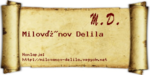 Milovánov Delila névjegykártya